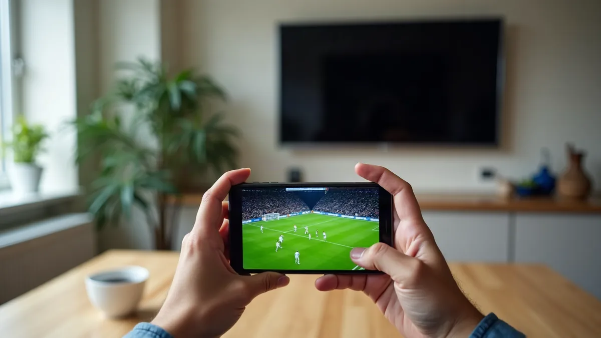 Watching live football on a phone with the same IPTV login